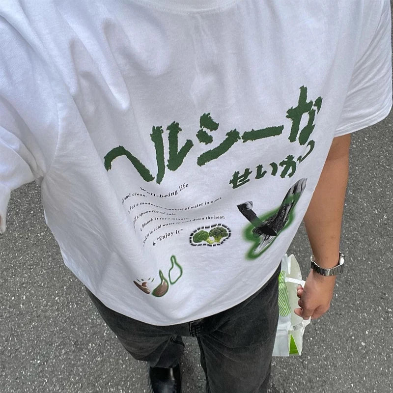 Y2k Japanese Streetwear T-Shirts Female Oversized Harajuku Funny T Shirts Egirl Korean Fashion Graphic Tees Tops Women Clothing