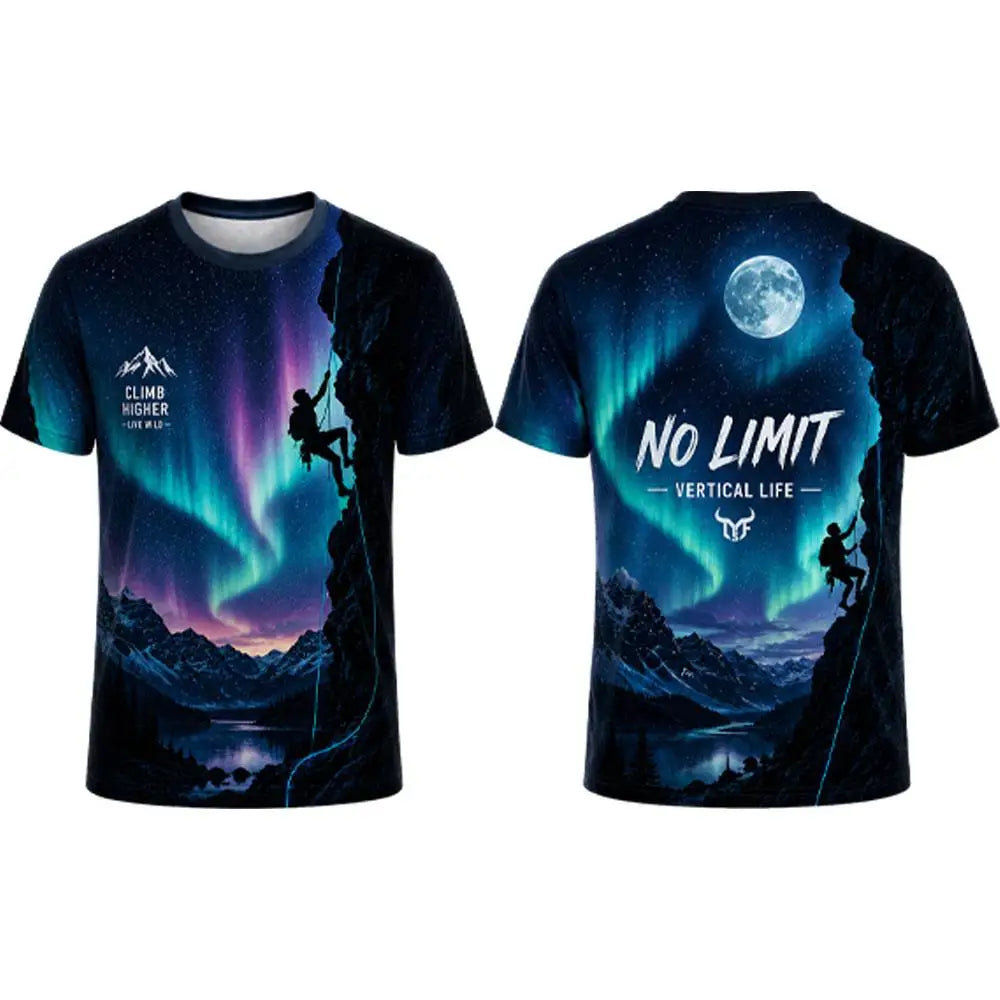 Climbing Graphic T-Shirt Men's Sports Breathable Quick-drying Tee Unisex Outdoor Adventure Hiking Camping O-neck Casual Tops